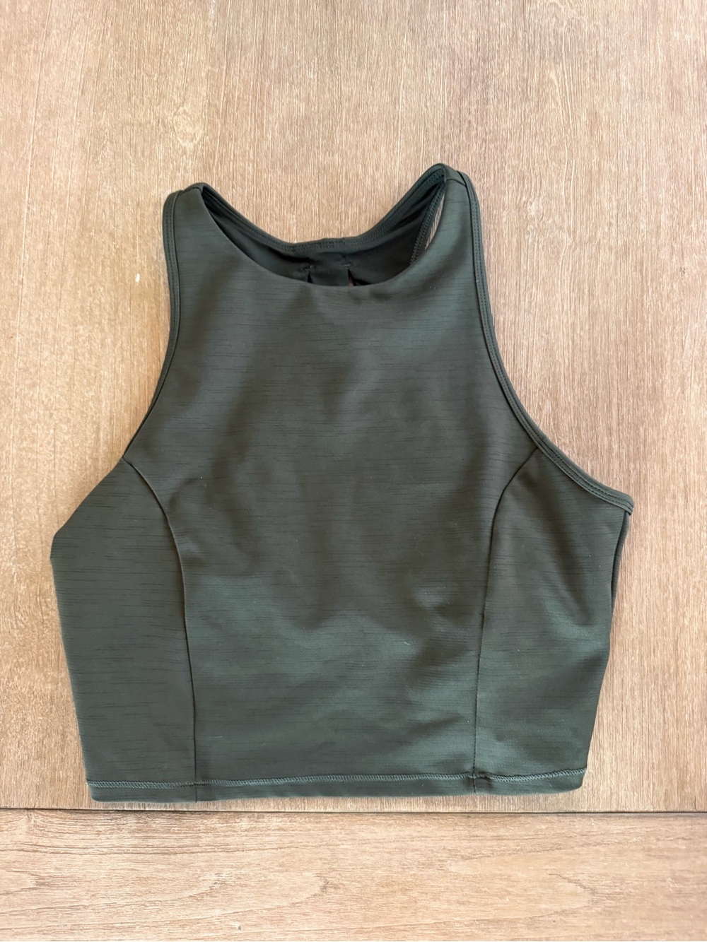 All in Motion Women’s Olive Green Cropped Athletic Tank Sports Top Racerback